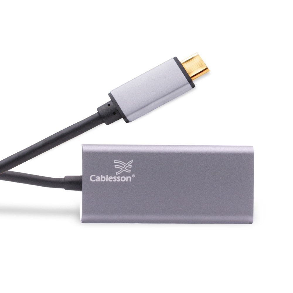 Cablesson USB Type C male to RJ45 adapter with aluminum shells 0.23M support 1000M (Black)